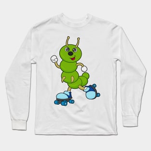 Caterpillar at Inline skating with Roller skates Long Sleeve T-Shirt